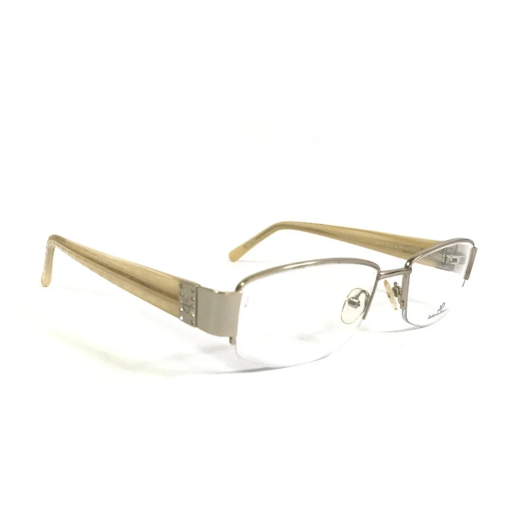 Catherine Deneuve Eyeglasses Frames CD-315 SGLD Satin Gold Crystals 52-17-135